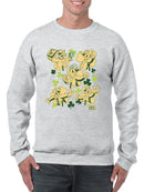 Officially Licensed ICEE Fun, Festive, And Shamrock-Themed Bear Men's Sweatshirt