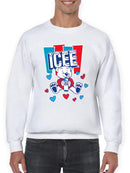 Officially Licensed ICEE Polar-Bear Love - Adorable Cool Heart Graphic Men's Sweatshirt