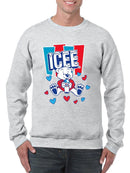 Officially Licensed ICEE Polar-Bear Love - Adorable Cool Heart Graphic Men's Sweatshirt