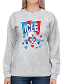 Officially Licensed ICEE Polar-Bear Love - Adorable Cool Heart Graphic Women's Sweatshirt