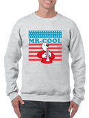 Officially Licensed ICEE Mr. Cool Patriotic Polar-Bear Chill Graphic Men's Sweatshirt