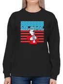 Officially Licensed ICEE Mr. Cool Patriotic Polar-Bear Chill Graphic Women's Sweatshirt