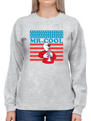 Officially Licensed ICEE Mr. Cool Patriotic Polar-Bear Chill Graphic Women's Sweatshirt