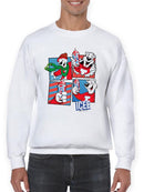Officially Licensed ICEE Winter Chill Fun - Bear Seasonal Collage Men's Sweatshirt