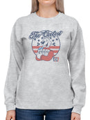Officially Licensed ICEE Patriotic Retro Bear Slush Graphic Women's Sweatshirt