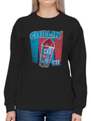 Officially Licensed ICEE Chillin' Trendy Drink - Retro Beverage Graphic Women's Sweatshirt