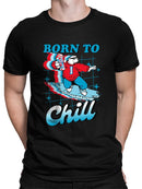Officially Licensed ICEE Born To Chill - Surfing Polar-Bear Graphic Men's T-shirt