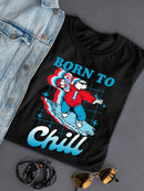 Officially Licensed ICEE Born To Chill - Surfing Polar-Bear Graphic Women's T-shirt