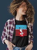 Officially Licensed ICEE Mr. Cool Patriotic Polar-Bear Chill Graphic Women's T-shirt