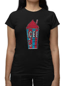 Officially Licensed ICEE Classic Cup - Retro 'Coldest Drink In Town' Graphic Women's T-shirt