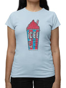Officially Licensed ICEE Classic Cup - Retro 'Coldest Drink In Town' Graphic Women's T-shirt