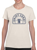 Officially Licensed Coca-Cola Enjoy Coke Retro Ice-Cold Glass Graphic Women's T-shirt