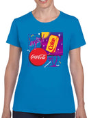 Officially Licensed Coca-Cola Coke Retro Sunset Vibes 80sTropical Coca-Cola Women's T-shirt