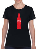 Officially Licensed Coca-Cola Classic Red Bottle Graphic Logo Women's T-shirt
