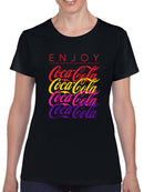 Officially Licensed Coca-Cola Gradient Logo Vibrant Retro Drink Women's T-shirt