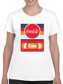 Officially Licensed Coca-Cola Vintage Cassette Tape Logo Retro Women's T-shirt