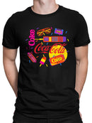 Officially Licensed Coca-Cola Retro Pop Art 80s Style Soda Graphic Men's T-shirt