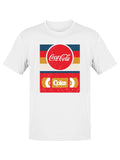 Officially Licensed Coca-Cola Vintage Cassette Tape Logo Retro Men's T-shirt