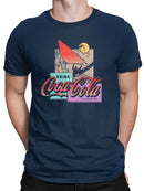 Officially Licensed Coca-Cola   Windsurfing Sunset Retro Graphic Men's T-shirt