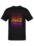 Officially Licensed Coca-Cola Gradient Logo Vibrant Retro Drink Men's T-shirt