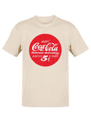 Officially Licensed Coca-Cola Retro 5¢ Bottle Cap Design Men's T-shirt