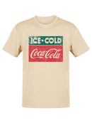 Officially Licensed Coca-Cola Ice-Cold Logo Vintage Distressed Men's T-shirt