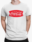 Officially Licensed Coca-Cola Vintage Logo Banner Men's T-shirt