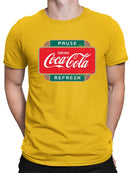 Officially Licensed Coca-Cola Pause Refresh Retro Sign Men's T-shirt