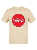 Officially Licensed Coca-Cola Round Vintage Logo Sign Men's T-shirt