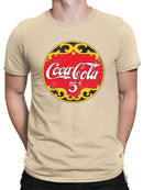 Officially Licensed Coca-Cola 5 Cents Classic Nostalgic Logo Men's T-shirt