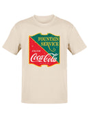 Officially Licensed Coca-Cola Retro Fountain Service Sign Men's T-shirt