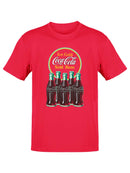 Officially Licensed Coca-Cola Retro Ice Cold Bottles Sign Logo Men's T-shirt