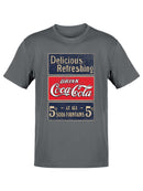 Officially Licensed Coca-Cola 5¢ Soda Fountain Sign Men's T-shirt