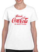 Officially Licensed Coca-Cola Retro Bottle Logo Design Women's T-shirt