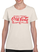Officially Licensed Coca-Cola Logo Classic 5¢ Soda Fountain Women's T-shirt