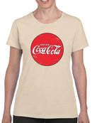 Officially Licensed Coca-Cola Round Vintage Logo Sign Women's T-shirt