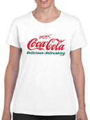 Officially Licensed Coca-Cola Delicious Refreshing Design Women's T-shirt