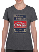 Officially Licensed Coca-Cola 5¢ Soda Fountain Sign Women's T-shirt