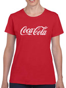 Officially Licensed Coca-Cola Classic Logo Distressed Design Women's T-shirt