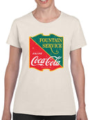 Officially Licensed Coca-Cola Retro Fountain Service Sign Women's T-shirt