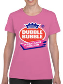 Officially Licensed Dubble Bubble Original Flavor Gum Logo Women's T-shirt