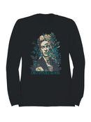 Unstoppable Bloom: Artistic Floral Portrait Women's Sweatshirt