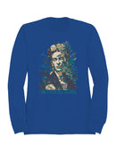 Unstoppable Bloom: Artistic Floral Portrait Women's Sweatshirt