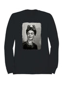 Iconic Portrait of a Woman with Floral Headpiece Women's Sweatshirt