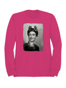 Iconic Portrait of a Woman with Floral Headpiece Women's Sweatshirt