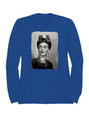 Iconic Portrait of a Woman with Floral Headpiece Women's Sweatshirt