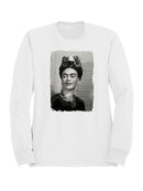 Iconic Portrait of a Woman with Floral Headpiece Women's Sweatshirt