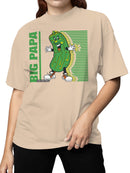 Officially Licensed Van Holten Pickles Big Papa Pickle Cartoon Fun Women's T-shirt