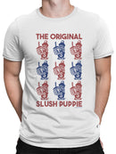 Officially Licensed Slush Puppie Red Blue Puppie Art Men's T-shirt