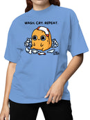 Officially Licensed Sad Nuggie Wash, Cry, Repeat Women's T-shirt